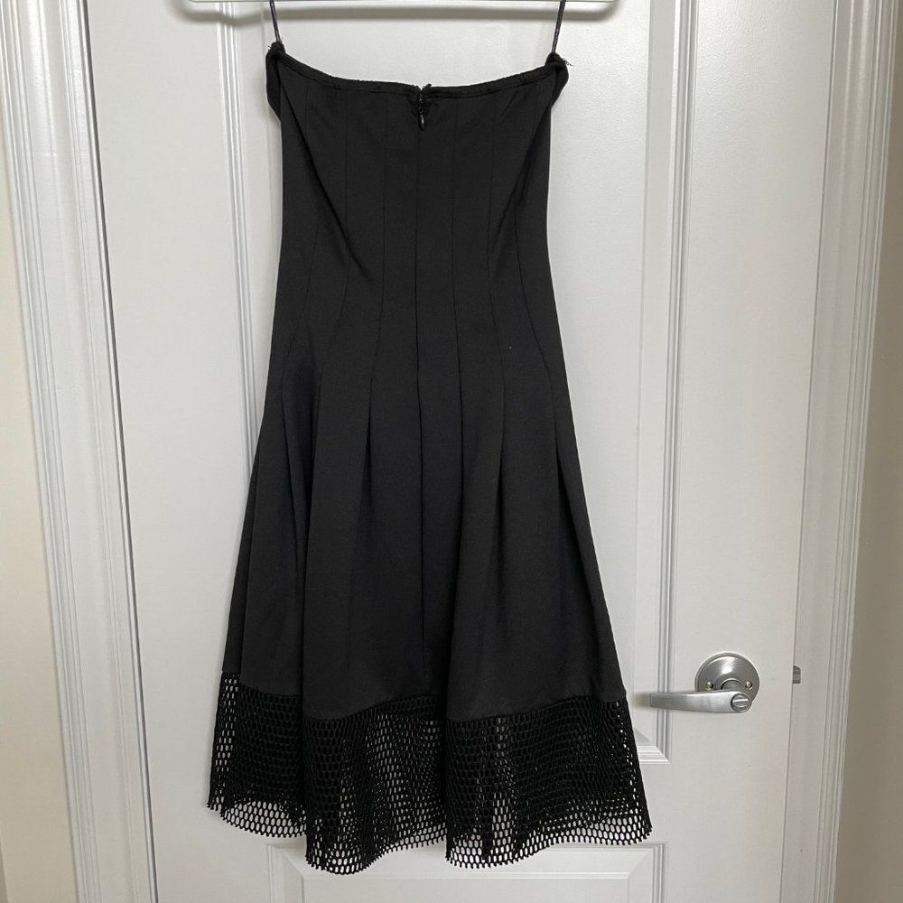 Black Dress - Midi Strapless Cocktail fit and flare -  A line - dressy